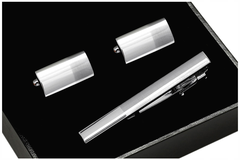 KOMPLET W PUDEŁKU Spinka do Krawata Spinki do Mankietów Koszuli Metal ks42