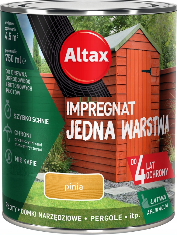 

Altax Impregnat Drewno Jedna Warstwa 0,75L Pinia