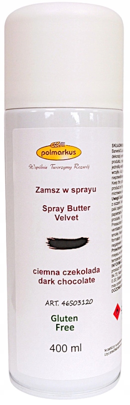 Levně Cukrářský semišový ve spreji dekorace dort Hořká Čokoláda 400ml Polmarkus