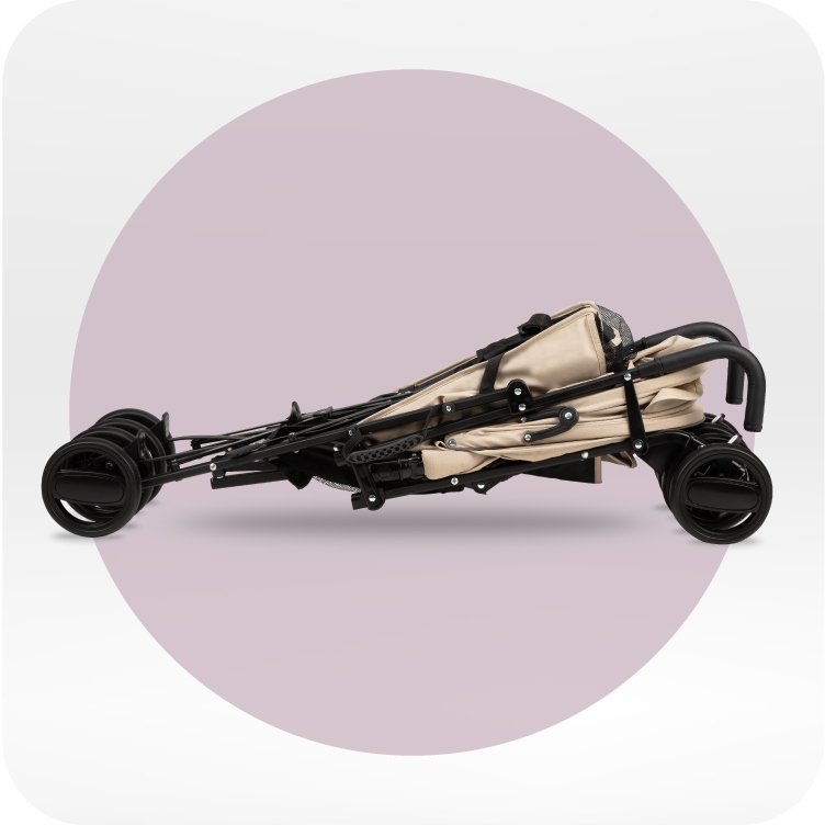 WÓZEK SPACEROWY PARASOLKA - MoMi AKIRA BEŻOWY - KOSZ MOSKITIERA FOLIA TORBA Stelaż Stalowy