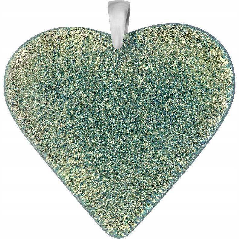 Dámský zelený přívěsek Harf sklo murano srdce