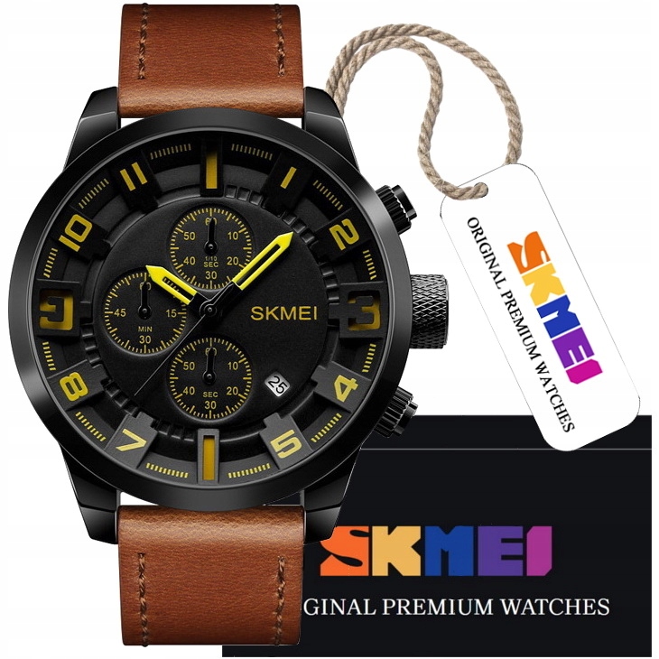 Elegantní Pánské Hodinky Na Koženém Řemínku Skmei, Originální Ručička