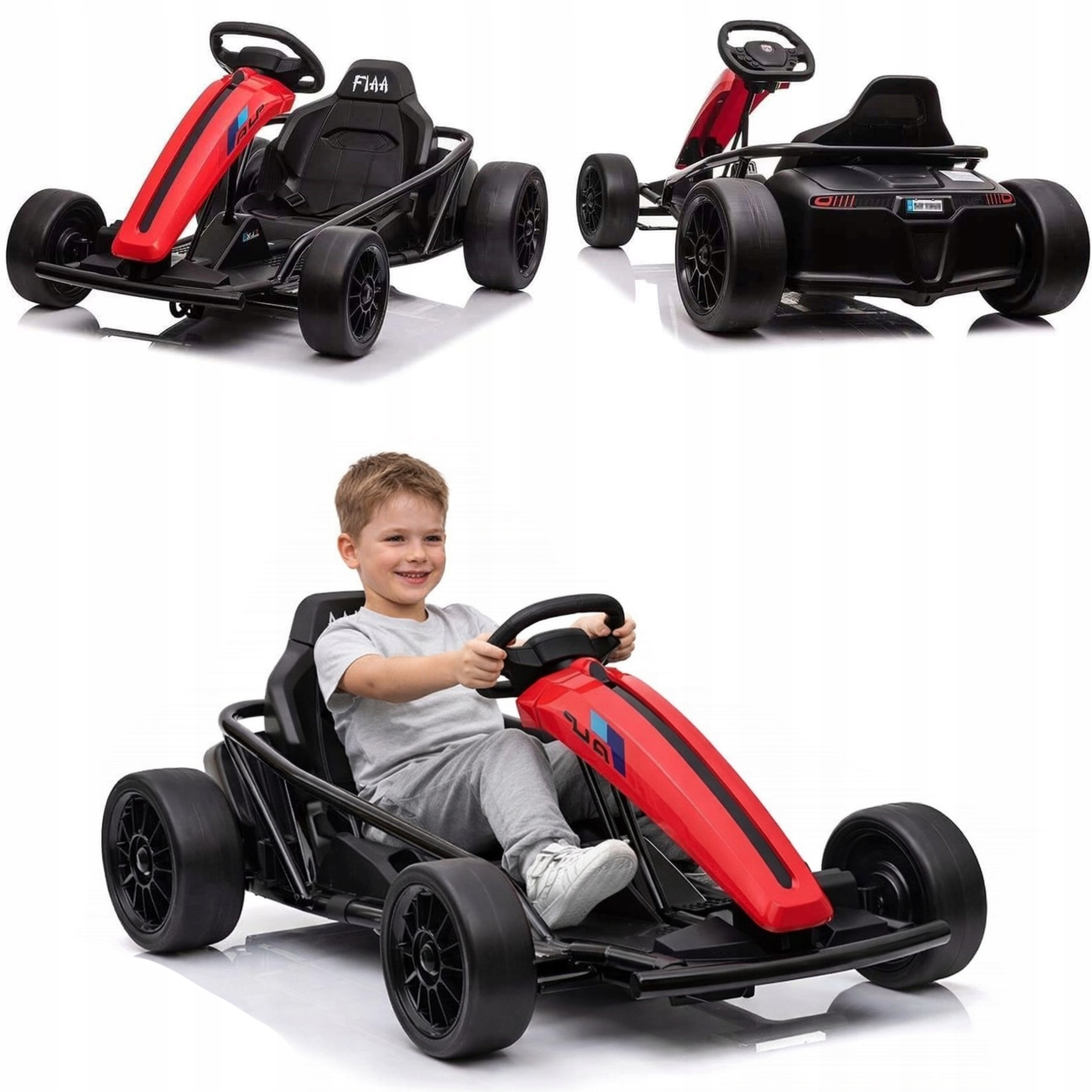 Gokart na Akumulator Drift Czerwony Szybki Pojazd Dla dzieci +8 2 Silniki