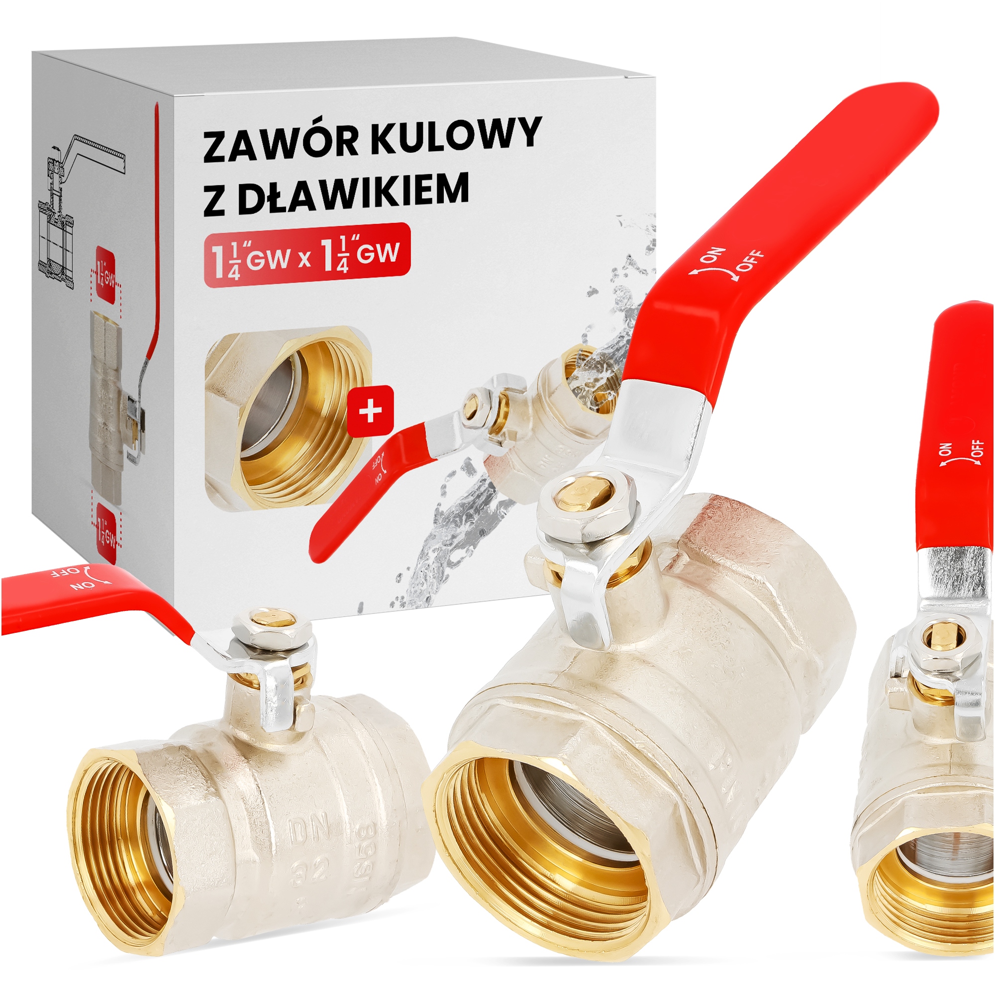 

Zawór Kurek Kulowy z Dławicą Zamknięcia Wody 1 1/4