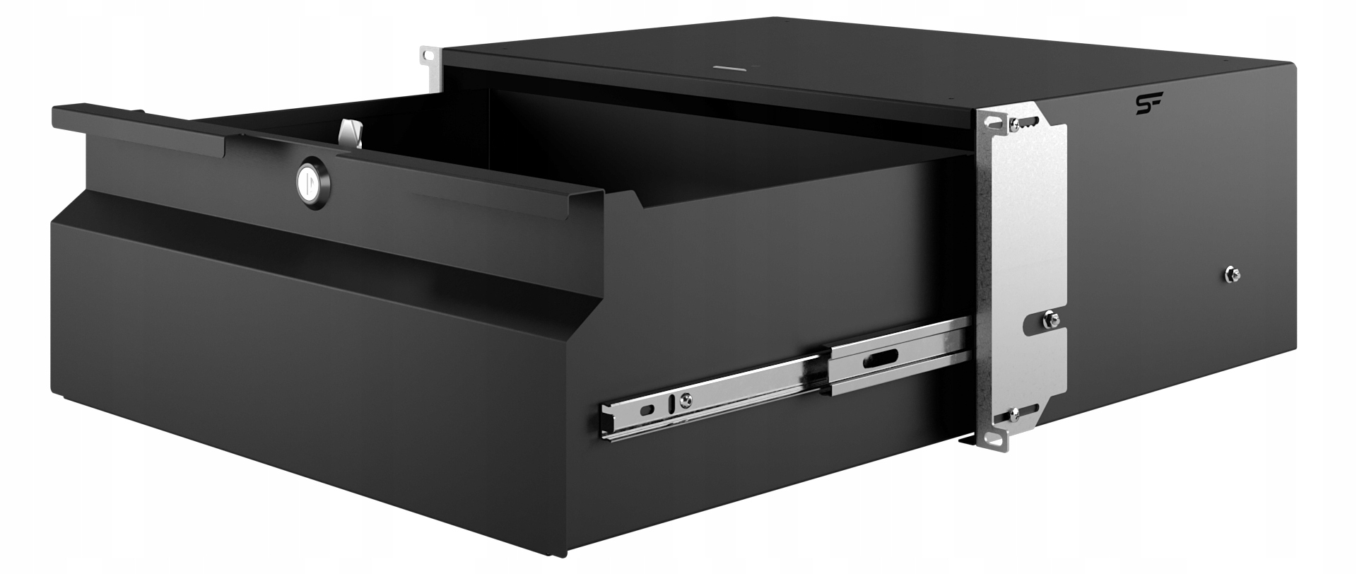 Šuplík Serverová Rack 19" 4U 320 mm na zámek černá Stalflex