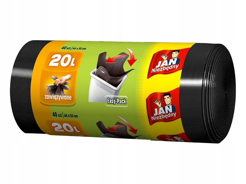 

Jan Niezbędny Worki Easy-pack Czarne 20L 40 Sztuk
