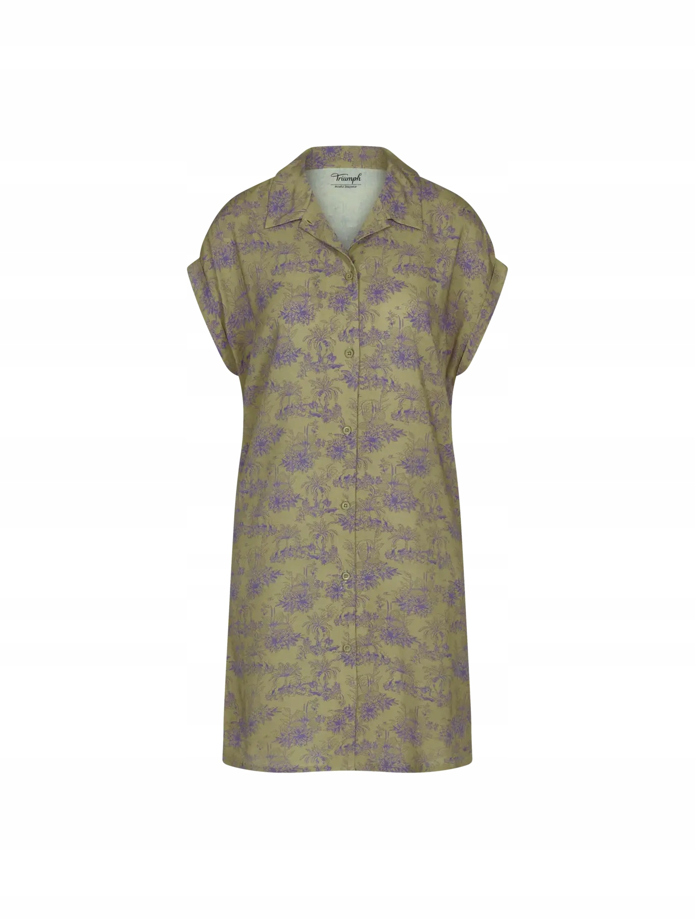 Zapínací Dámská Noční Košile s krátkým Pyžamem Boyfriend Fit Triumph 42