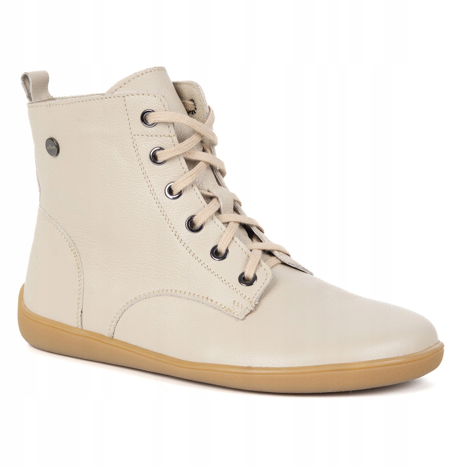 Dámské kotníkové boty barefoot kožené boty 1795POL zateplené béžové 39