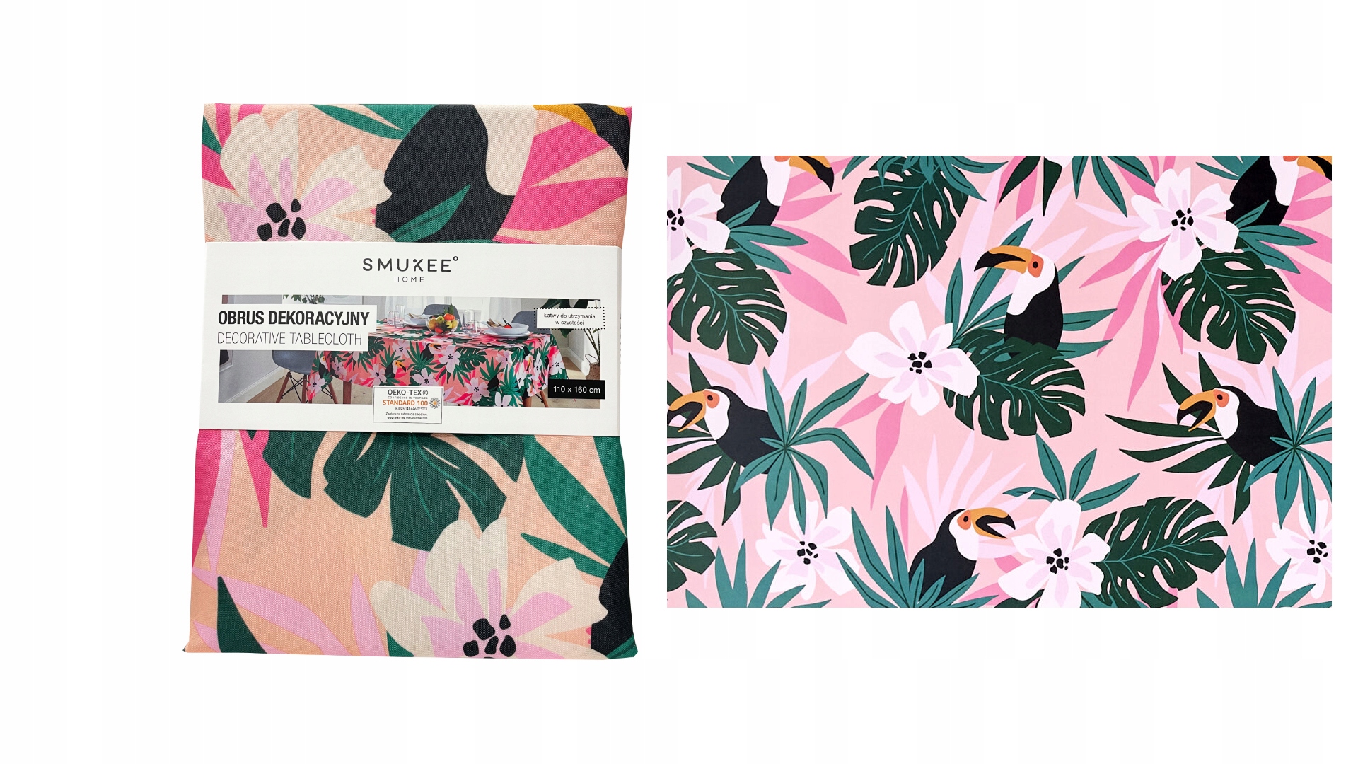 OBRUS DEKORACYJNY 110x160 l TUKAN łatwoczyszczący