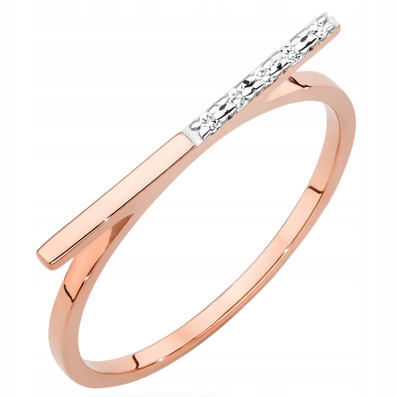 Zlatý Prstýnek pr. 585 Belka a Brilianty 0,025 ct