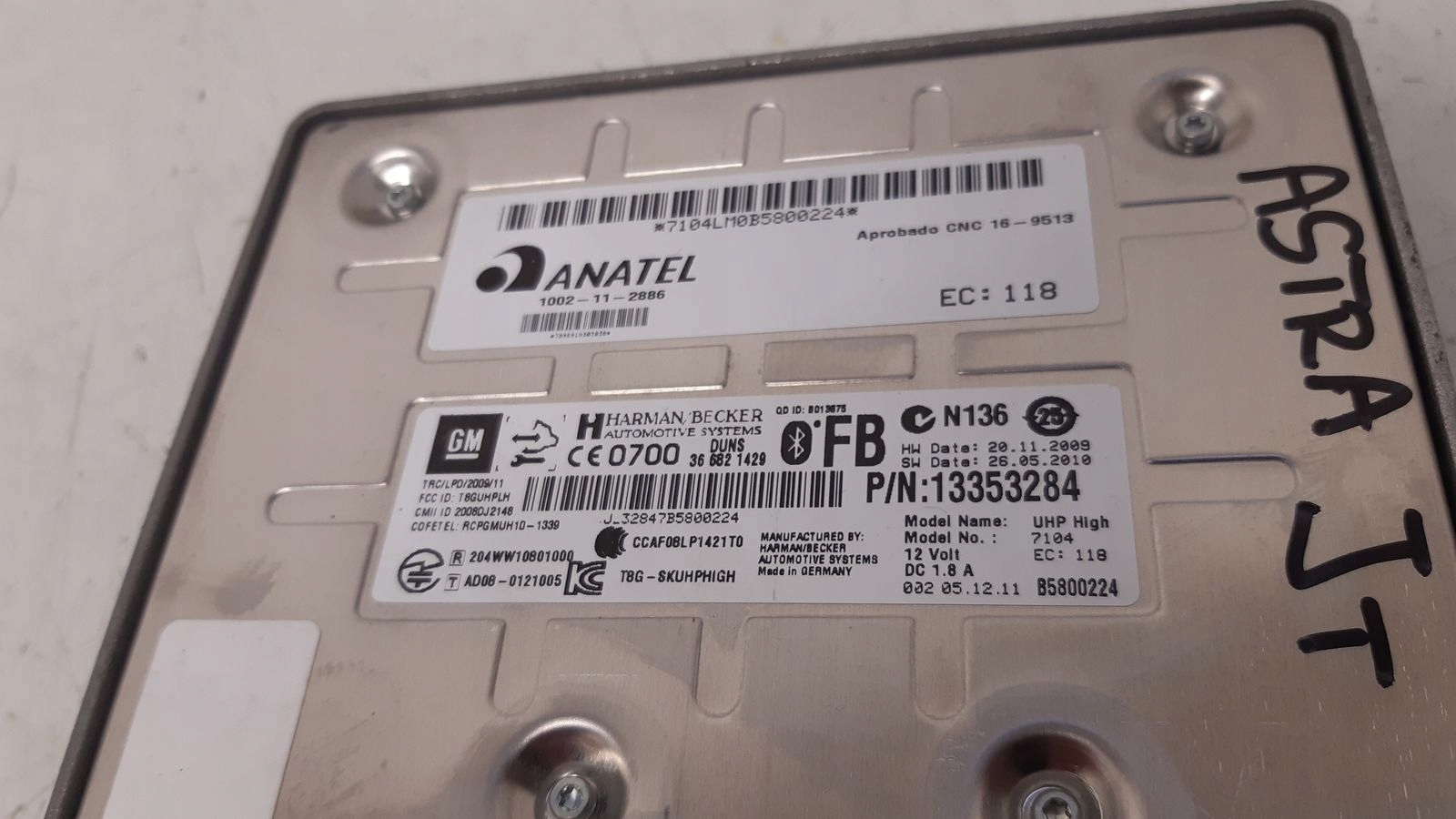 module bluetooth PIN Opel Astra J 1,7 CDTI