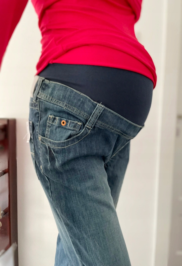 Džíny Těhotenské Kalhoty Jednoduché pohodlné M