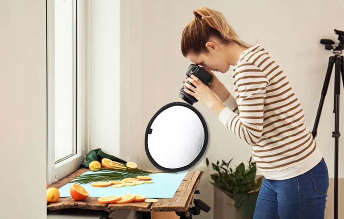 PULUZ BLENDY FOTOGRAFICZNE SKŁADANE 300 X 300 MM SREBRNA ZŁOTA + FUTERAŁ Rozmiar Do 60cm