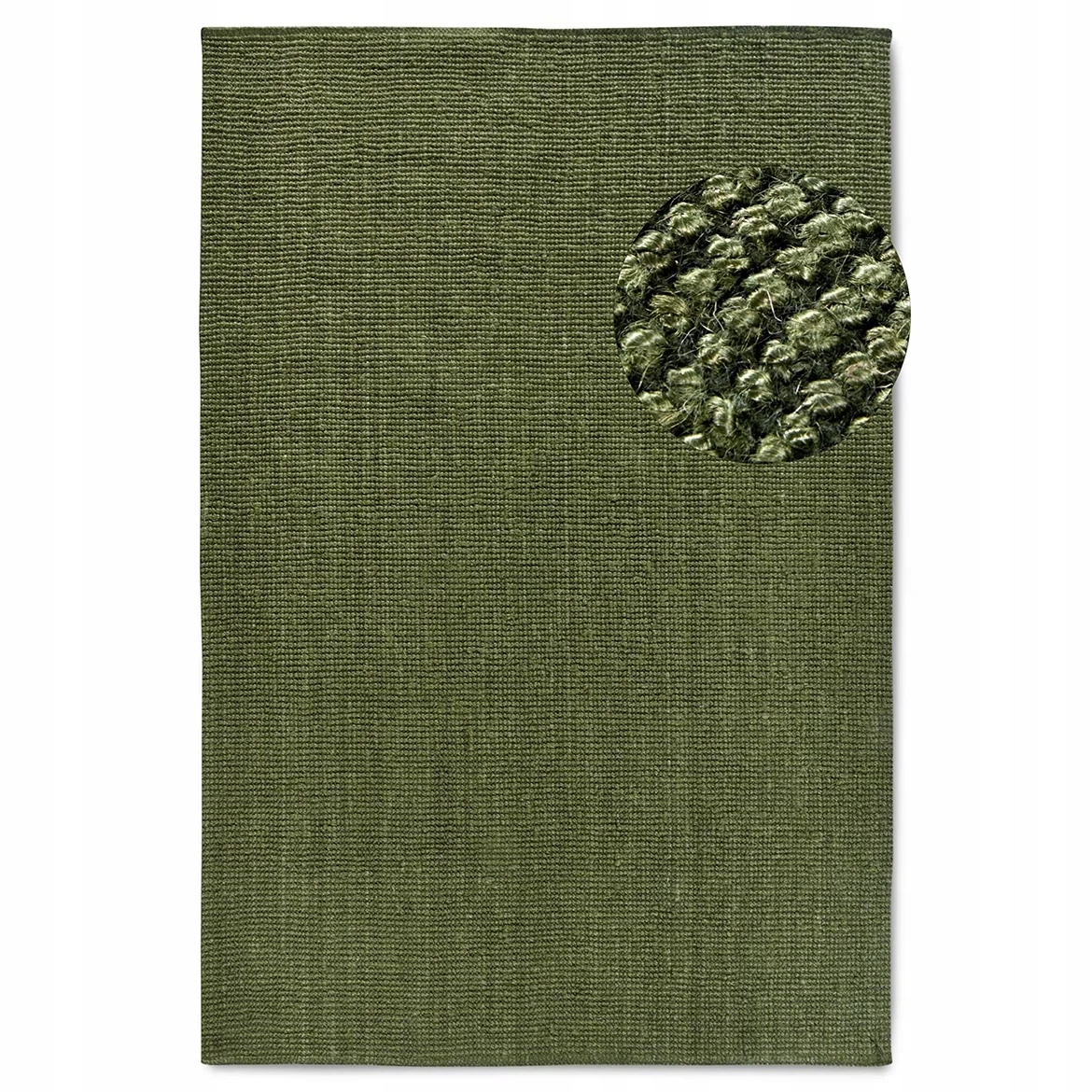 Jutový koberec do obývačky 120 x 170 cm, prírodný zelený jutový koberec