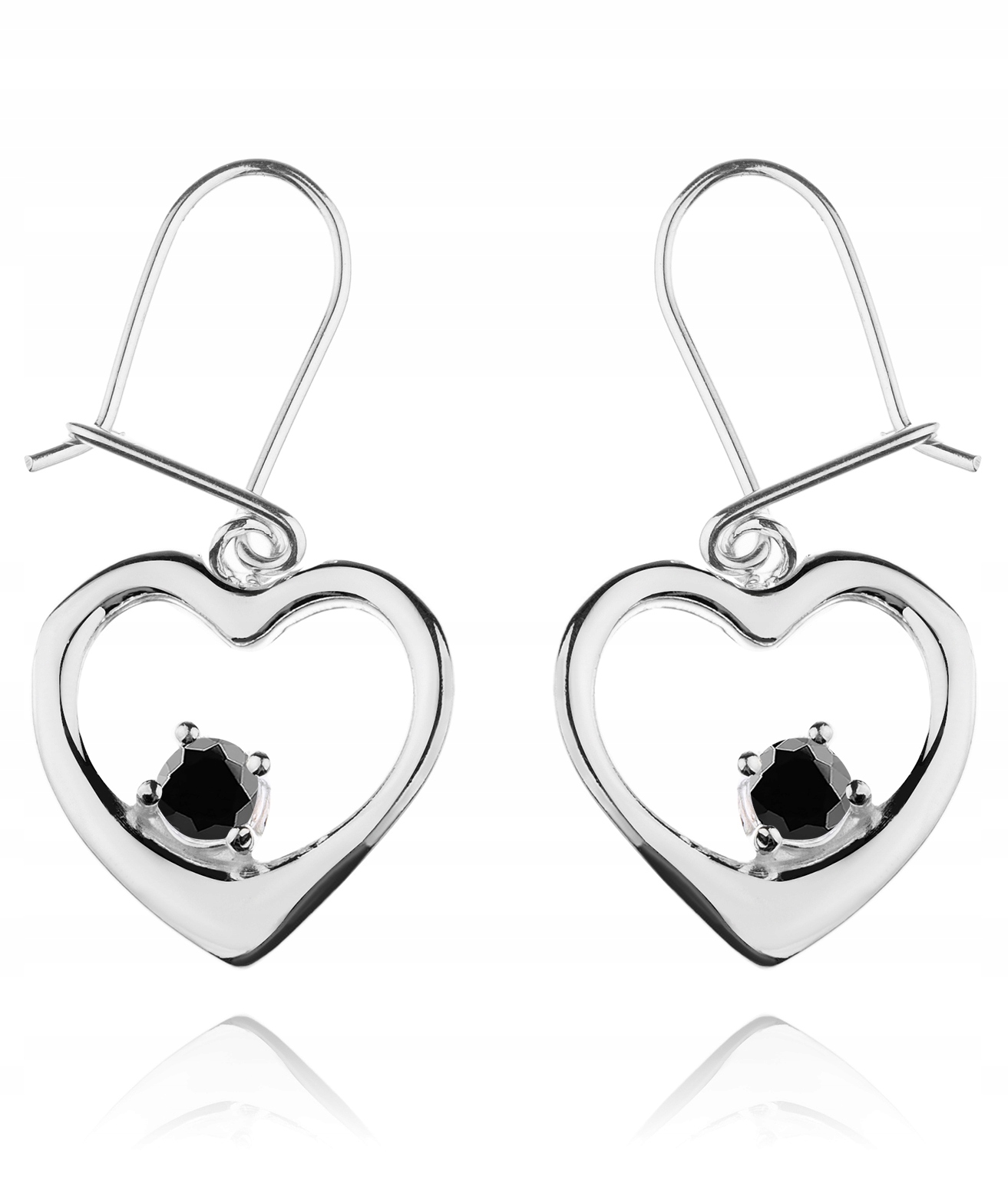 

Srebrne Kolczyki Serca Z Czarnymi Cyrkoniami pr925