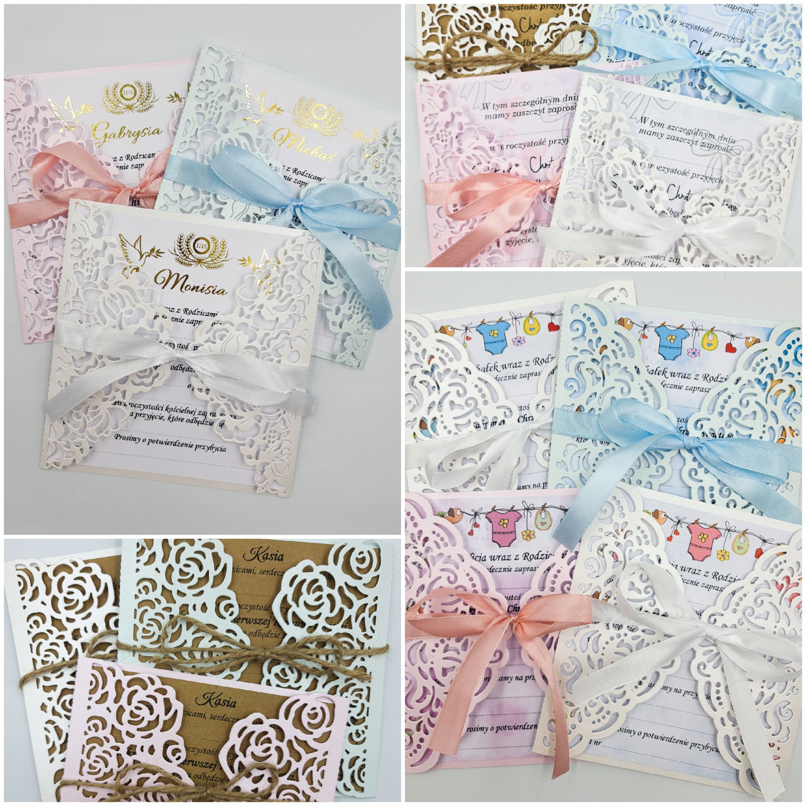 ZAPROSZENIA CHRZEST CHRZCINY NIEBIESKIE ORIGAMI Rodzaj chrzest