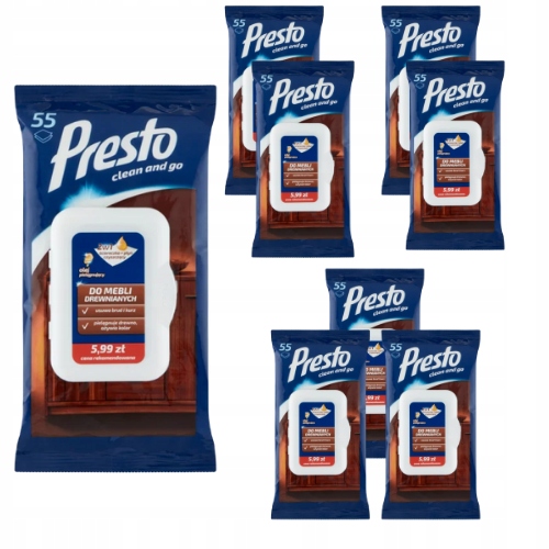 

Presto Ściereczki Nawilżane Do Mebli Drewnianych