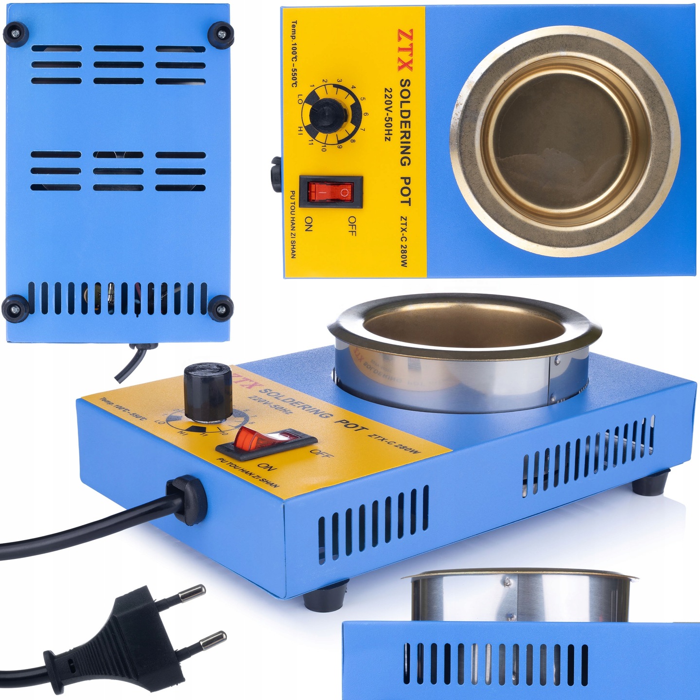ZESTAW STACJA LUTOWNICZA HOT-AIR ROSFIX 858D DYSZE + TYGIEL + FLUX RMA-223 EAN (GTIN) 5905954117154