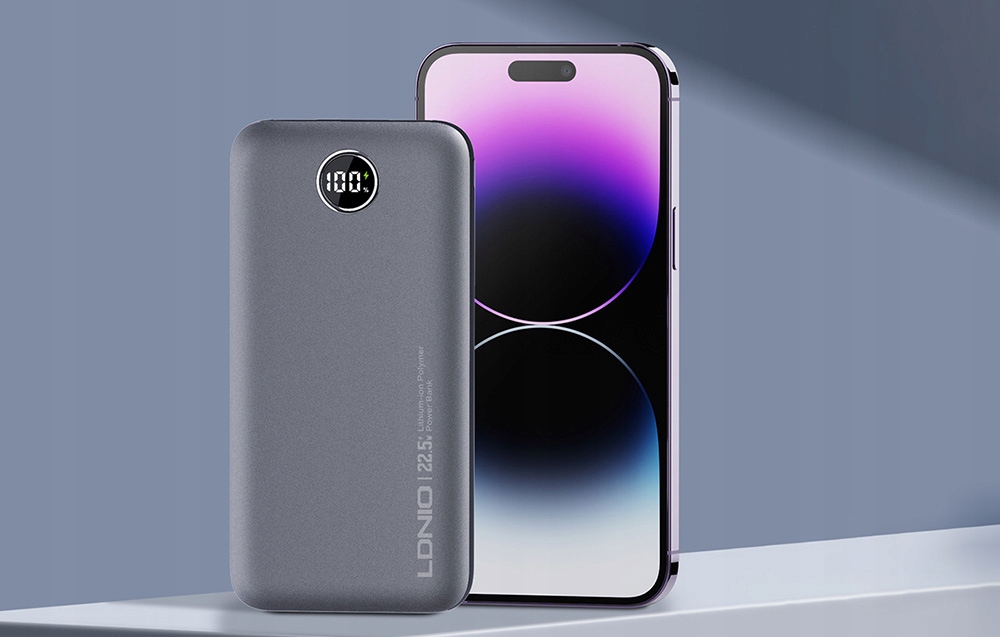 Powerbank LDNIO PQ10, 2xUSB, USB-C, 22.5W PD, QC 3.0, 10000 mAh LED Prąd wyjściowy 4,5 A