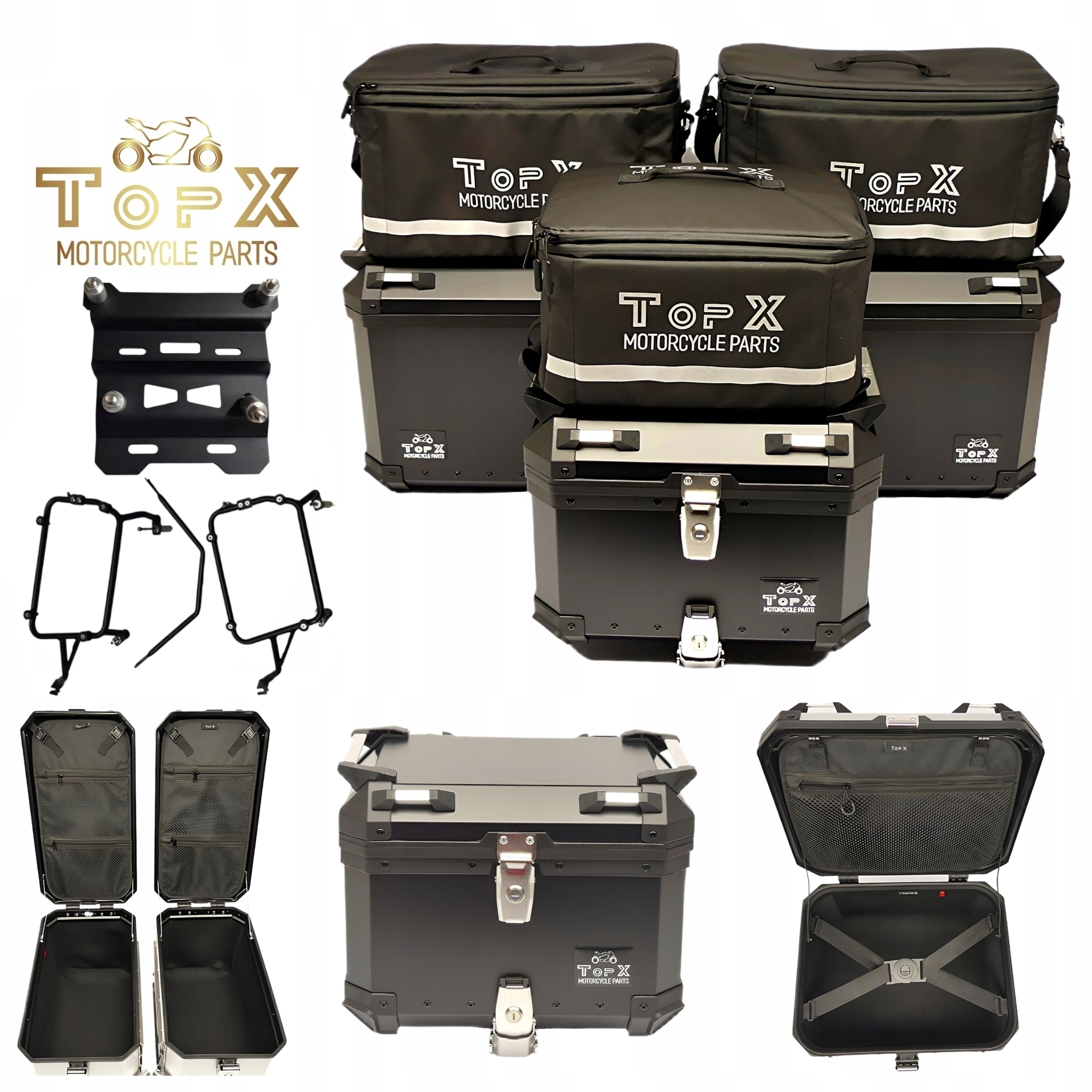 Triumph Tiger 1200 TIGER1200 22+ Sada kufrů Boční rámy Tašky Černá