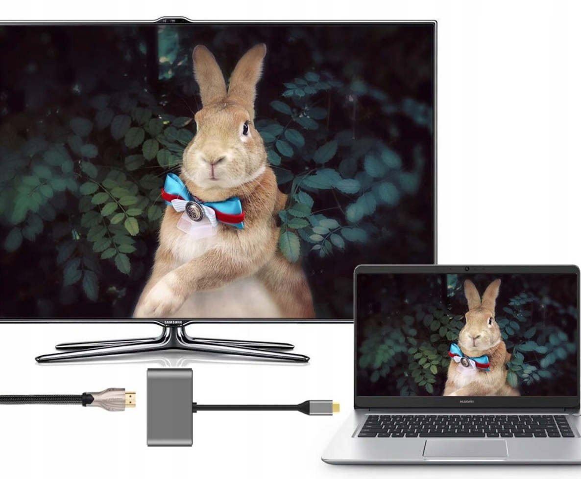 Adapter USB-C Thunderbolt do HDMI 4k VGA przejściówka MacBook Marka Tradebit