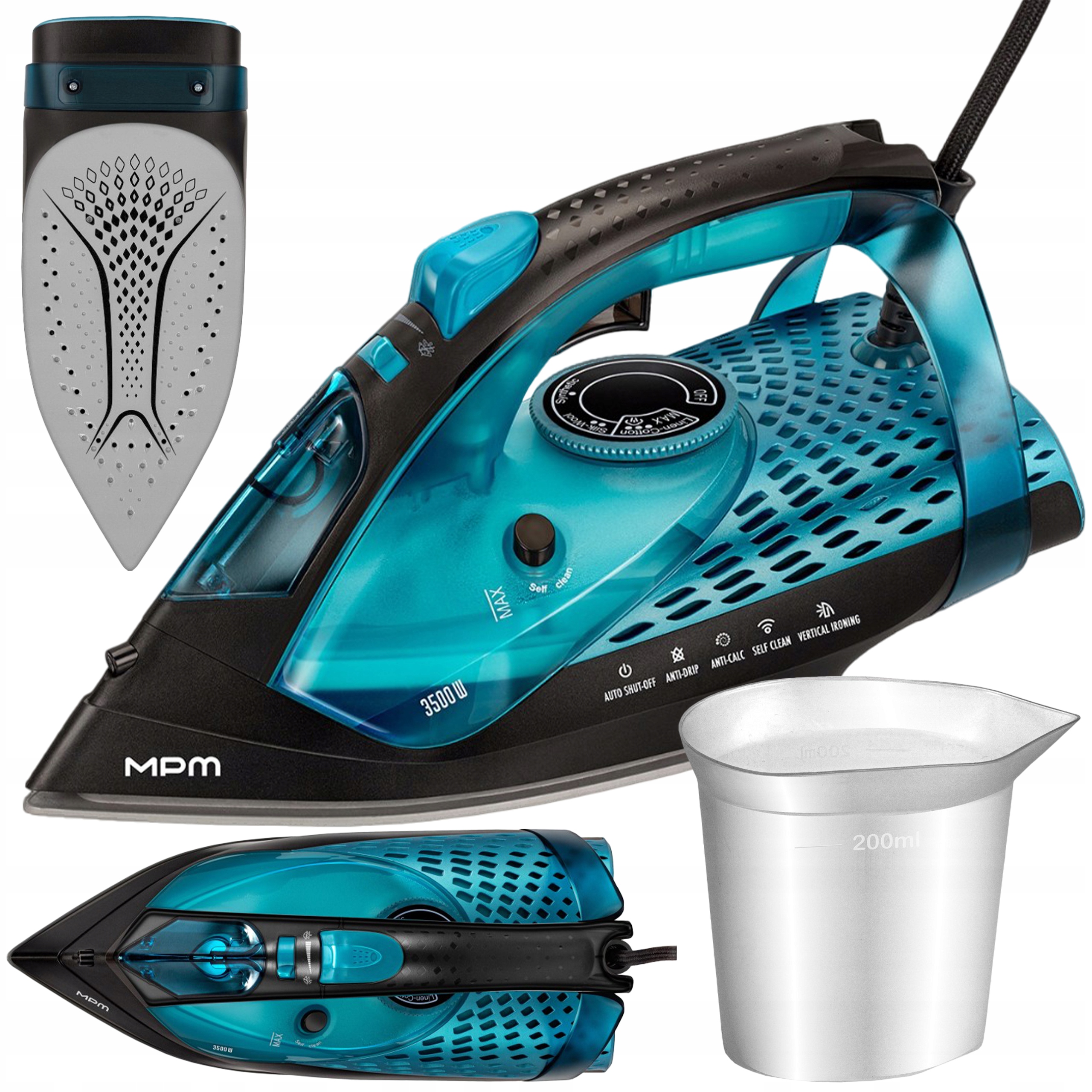 Žehlička 3500 W Mpm MZE-29 Páry 190 G Bezpečnostní Vypnutí Vertikální Anti-drip