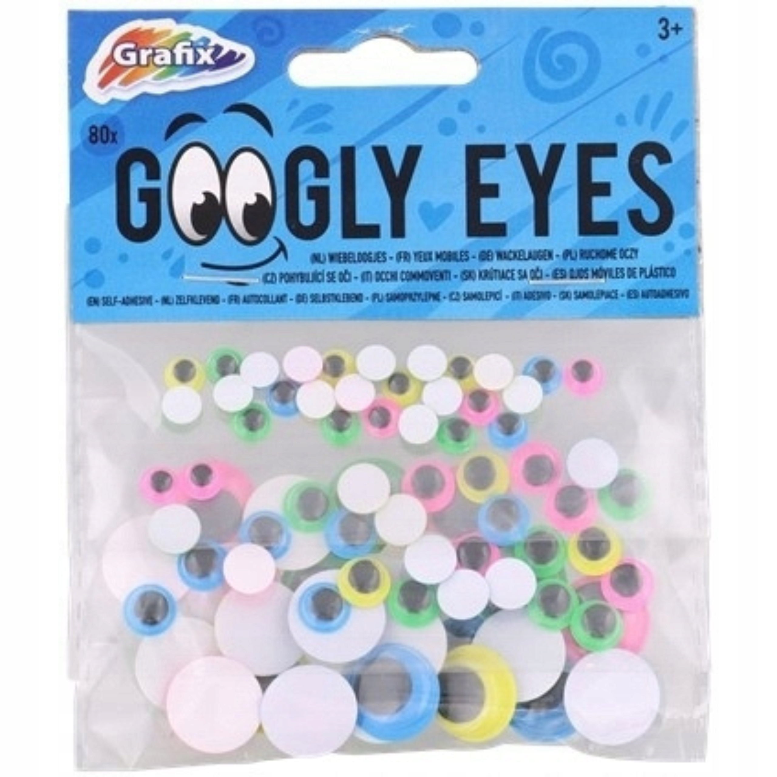 RUCHOME OCZKA OCZY SAMOPRZYLEPNE DO DEKORACJI MASKOTEK 80 SZT