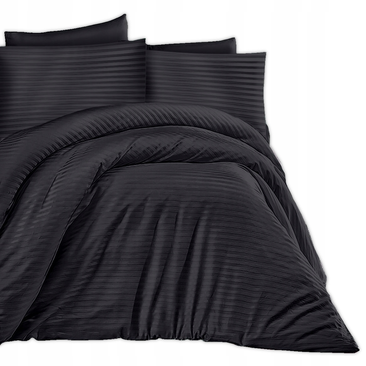 Posteľná Bielizeň bavlnená saténová damašková 200x220 čierna