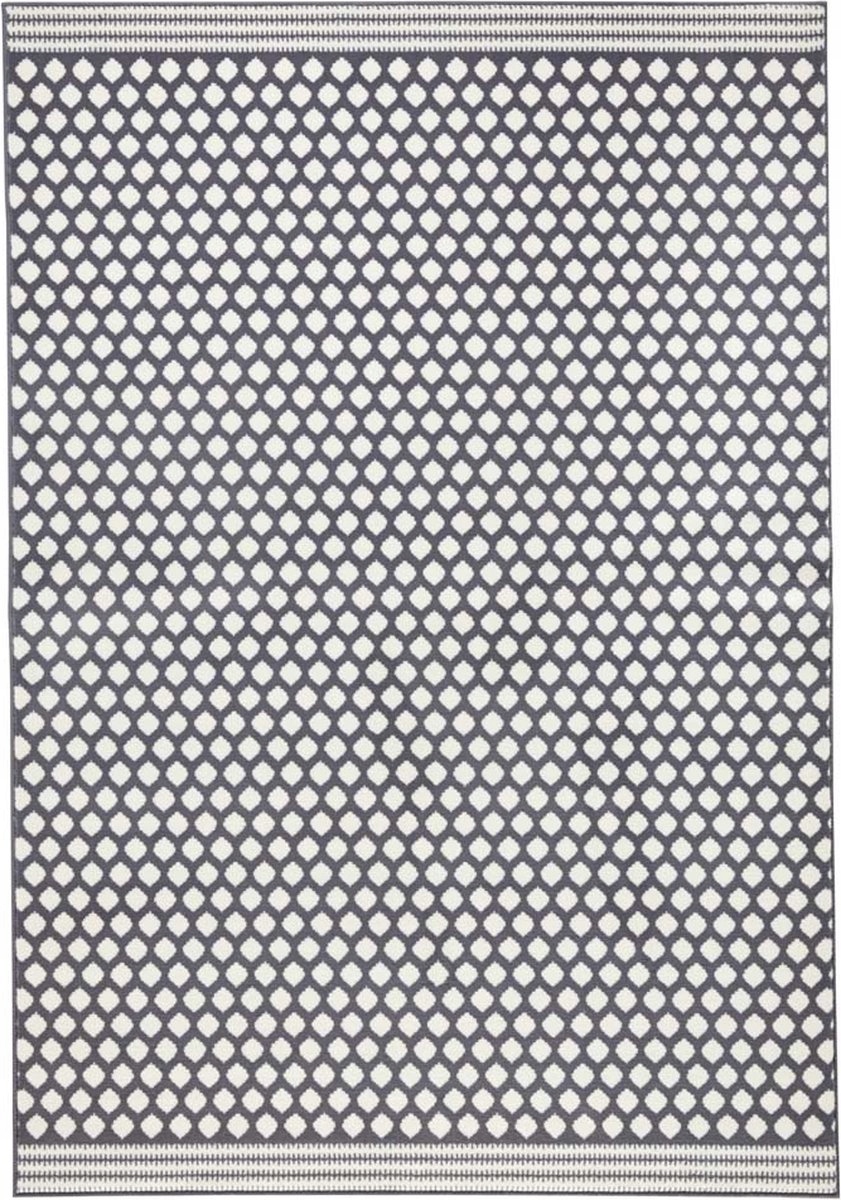 Moderný koberec 200 x 290 cm do obývačky, modro-krémový s mäkkým vlasom