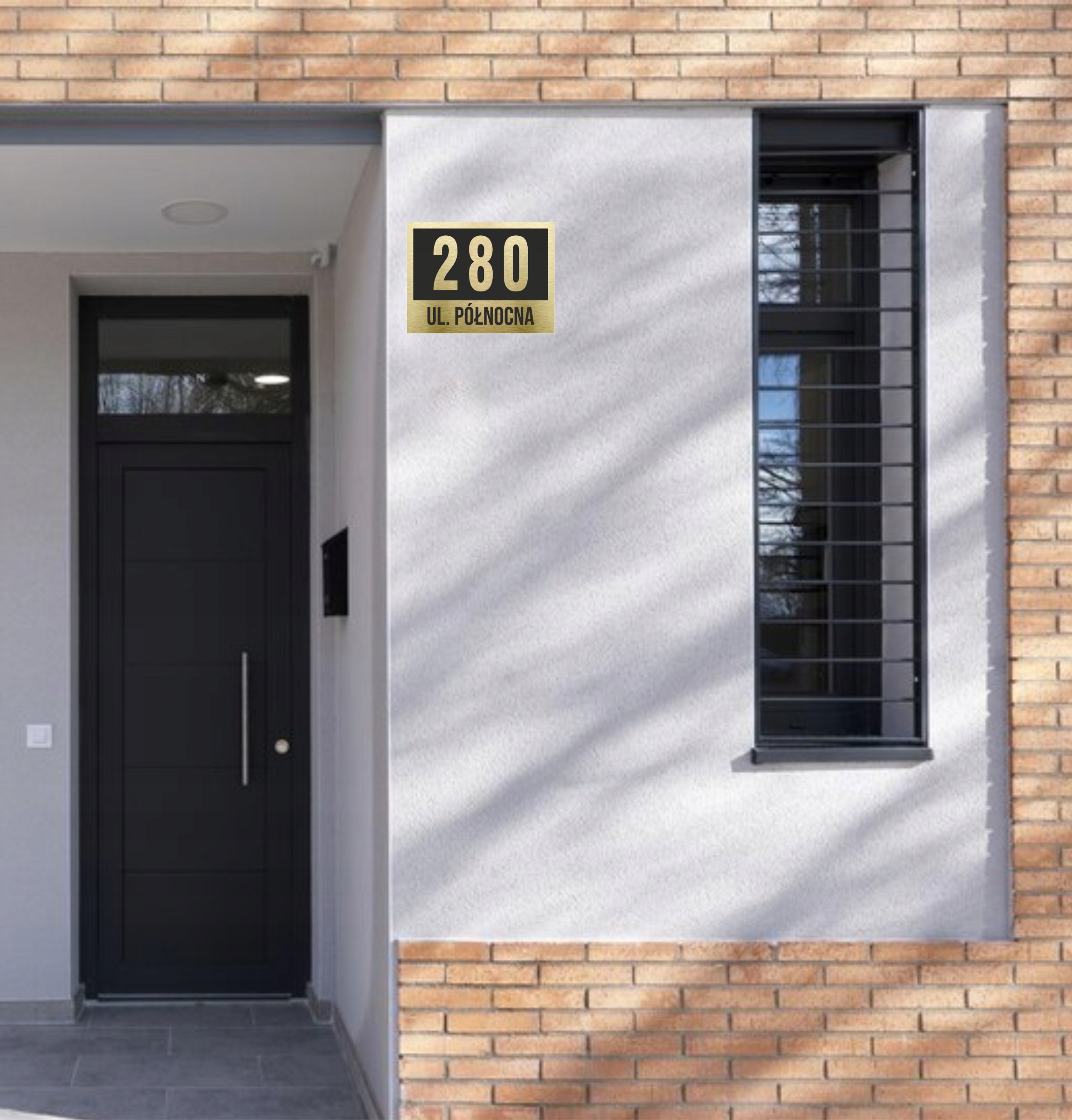 Tabliczka ADRESOWA Numer DOMU 40x30 cm aluminium Numer DOMU Kolor złoty