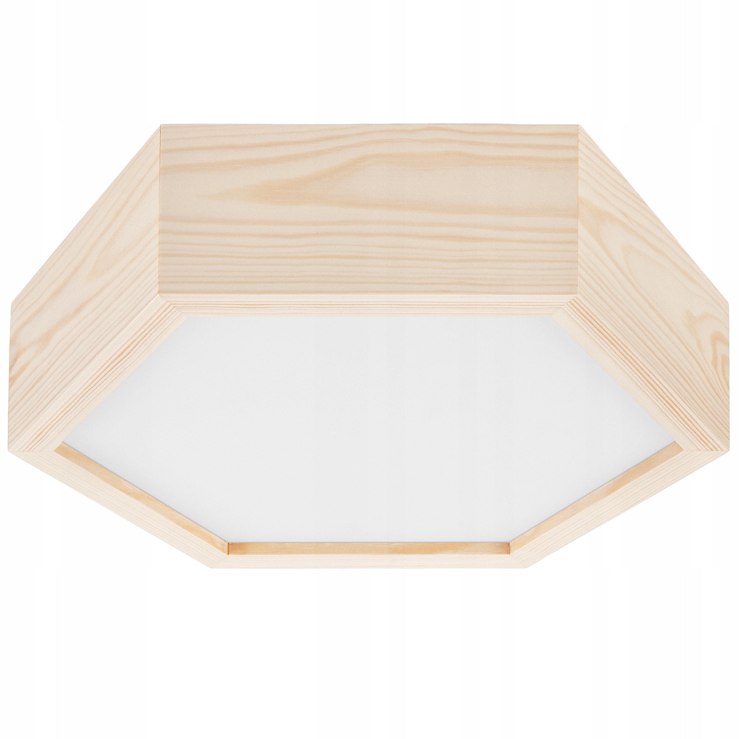 

nowoczesny plafon drewniany sześciokąt 32cm sosna