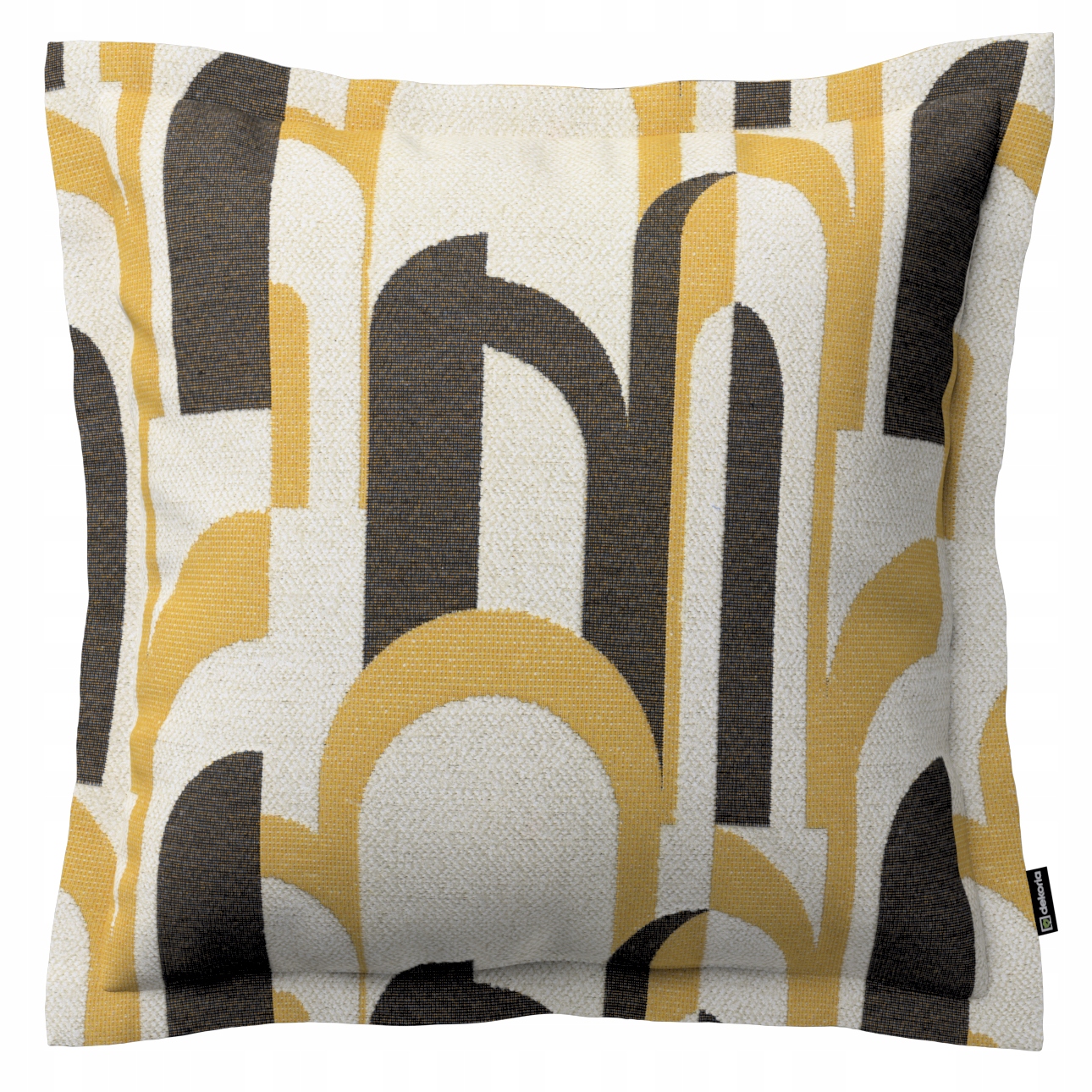 Povlak na polštář 45x45 černo-žlutý