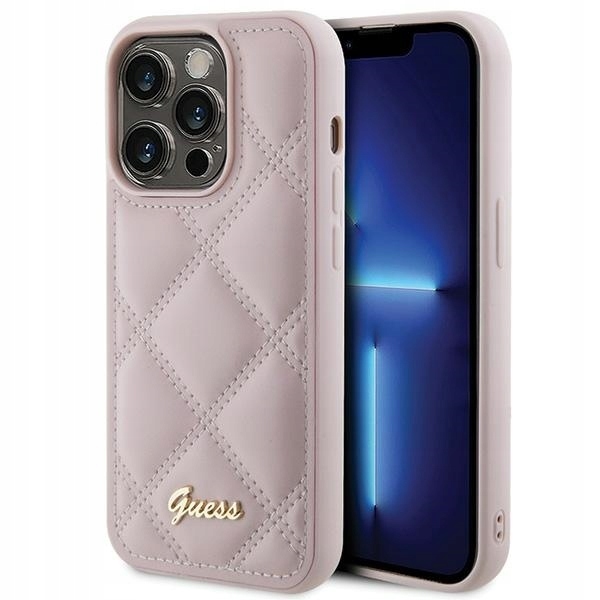 Originální Pouzdro Guess GUHCP15LPSQSQSP pro iPhone 15 Pro 6.1" růžové/pink hardca
