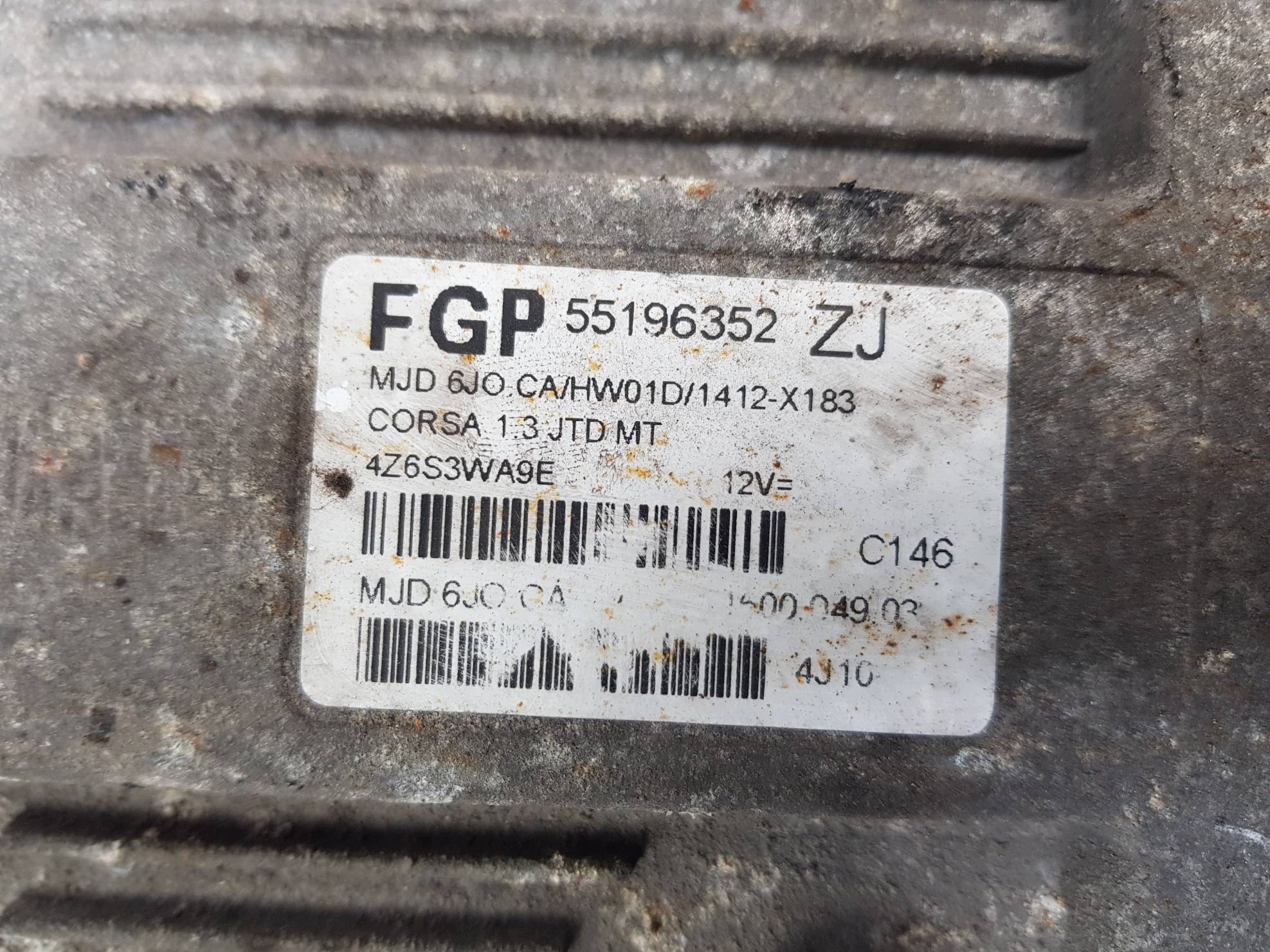 computer motore ECU 55196352ZJ OPEL CORSA C