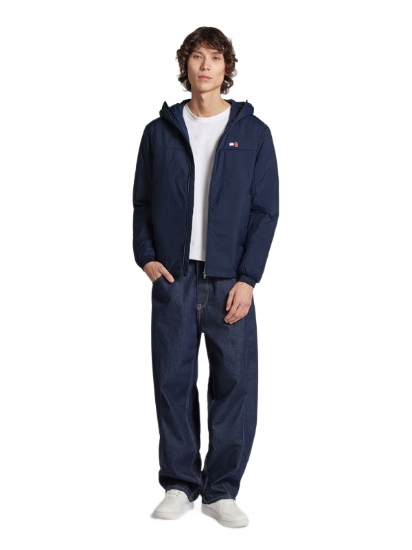 Tommy Jeans Tmavě Modrá Bunda S Kapucí A Logem Na Hrudi XXL Jpb