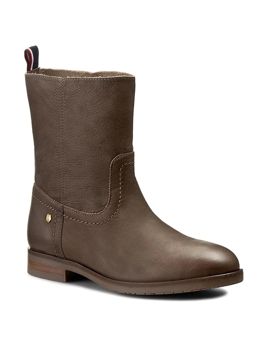 Kotníkové Boty hnědé Tommy Hilfiger kožené nazouvací dámské nad kotník boty, velikost 37