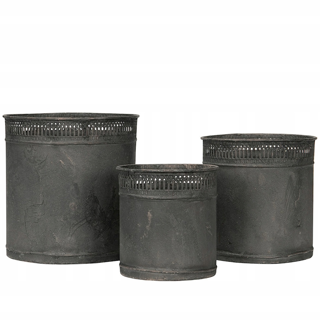 Obal Na Květináč Na Balkon, Terasu, Bylinky, Květiny, Šedý Loft Do Obývacího Pokoje, 3 Ks