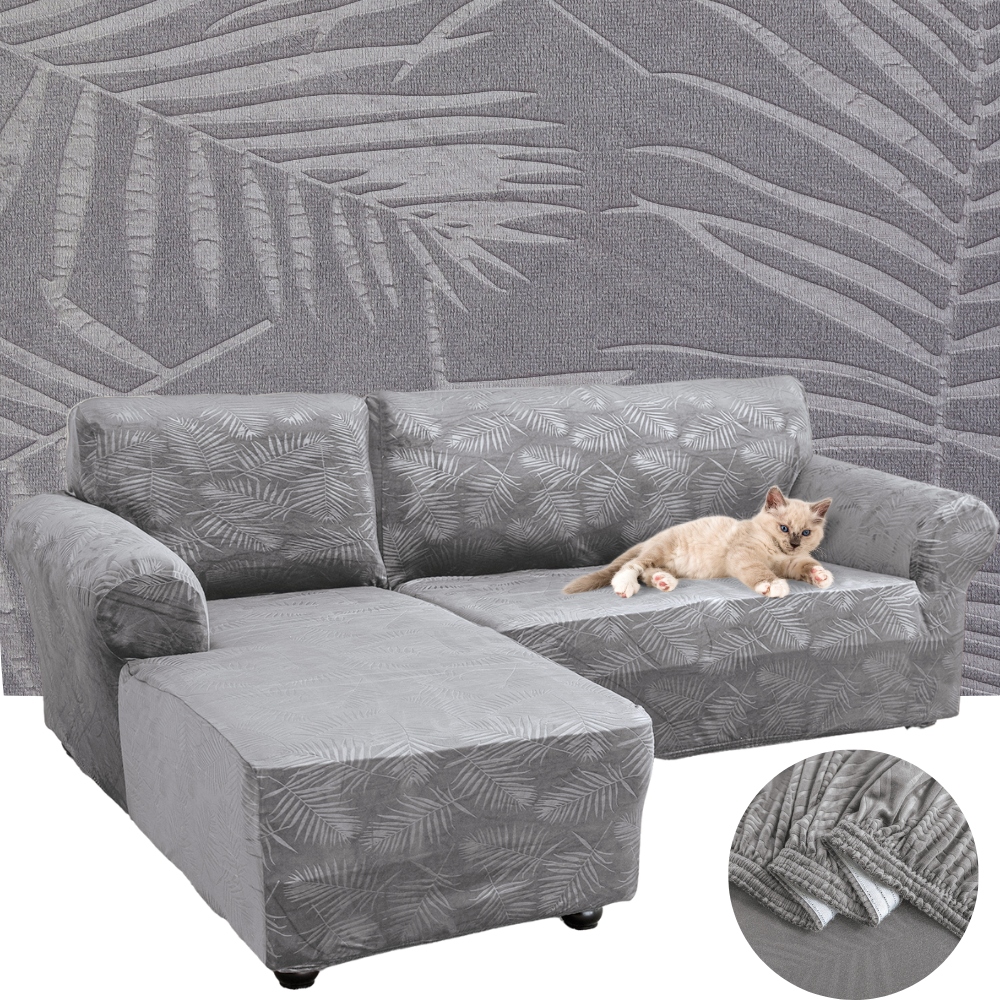 Potah Na Rohovou Pohovku Velur Palmové Listy Levý 2+2 Os Oeko-tex