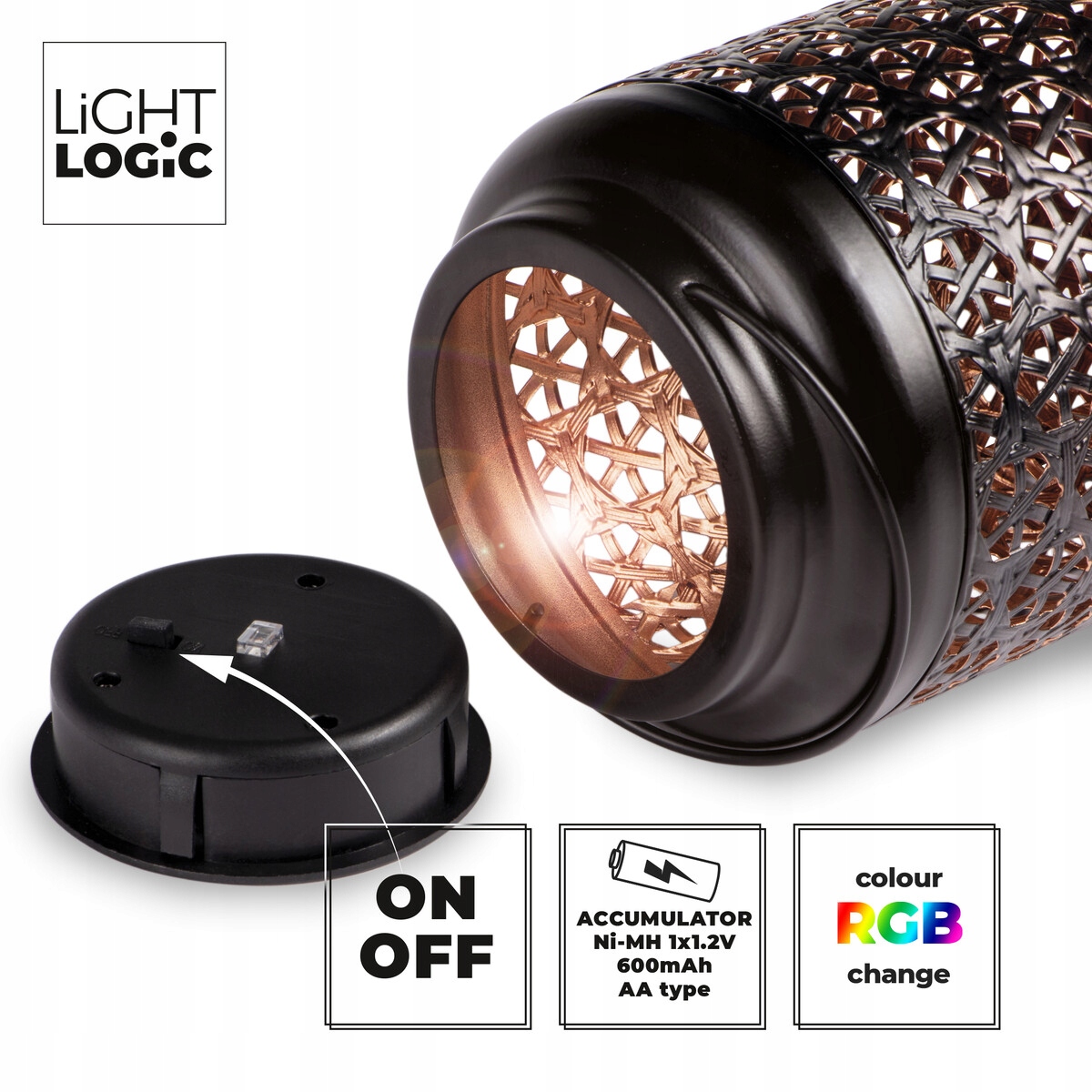 Latarnia solarna ratanowa LED RGB lampka lampion Marka inna