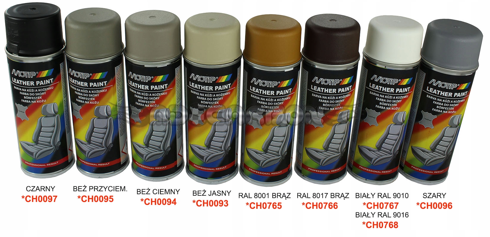 LAKIER FARBA DO SKÓRY foteli BIAŁY RAL 9016 MOTIP Producent Motip