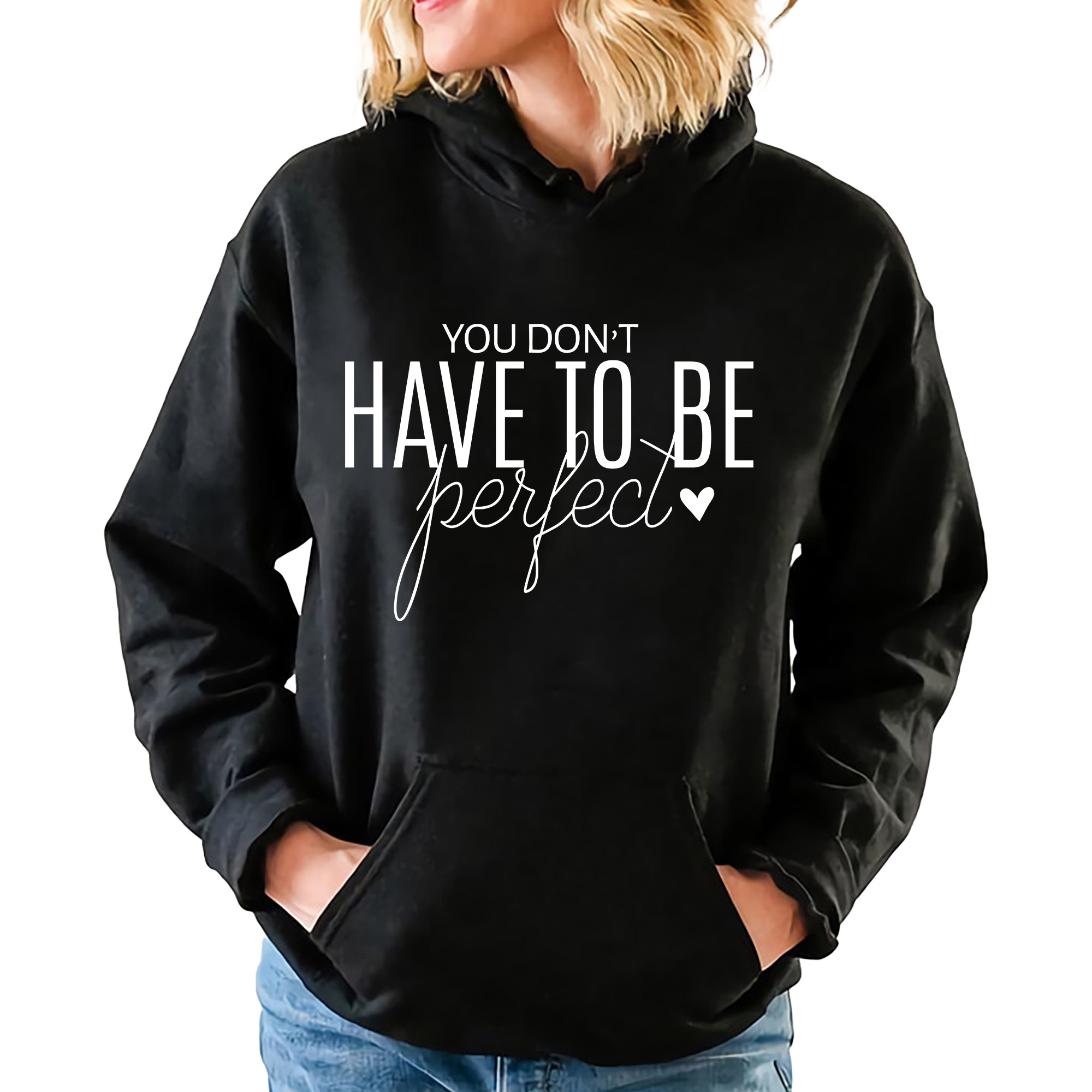 Mikina Černá S Kapucí Don't Have To Be jako Dárek Vzory Vel XXL