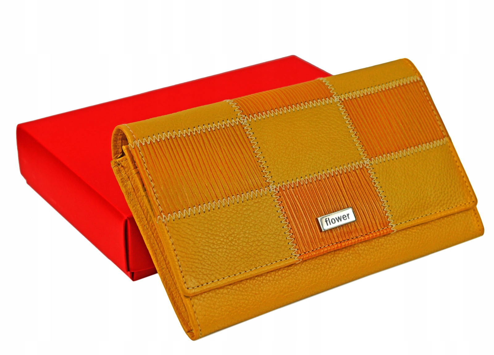 

Mały Skórzany Portfel Damski Żółty portfel