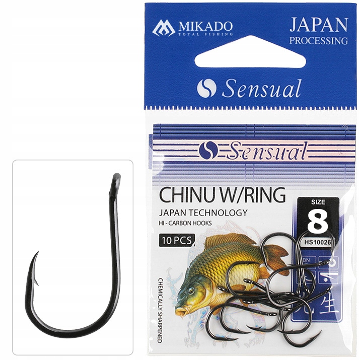 

Haczyki Mikado Chinu W/ring hak 8 kute 10 szt