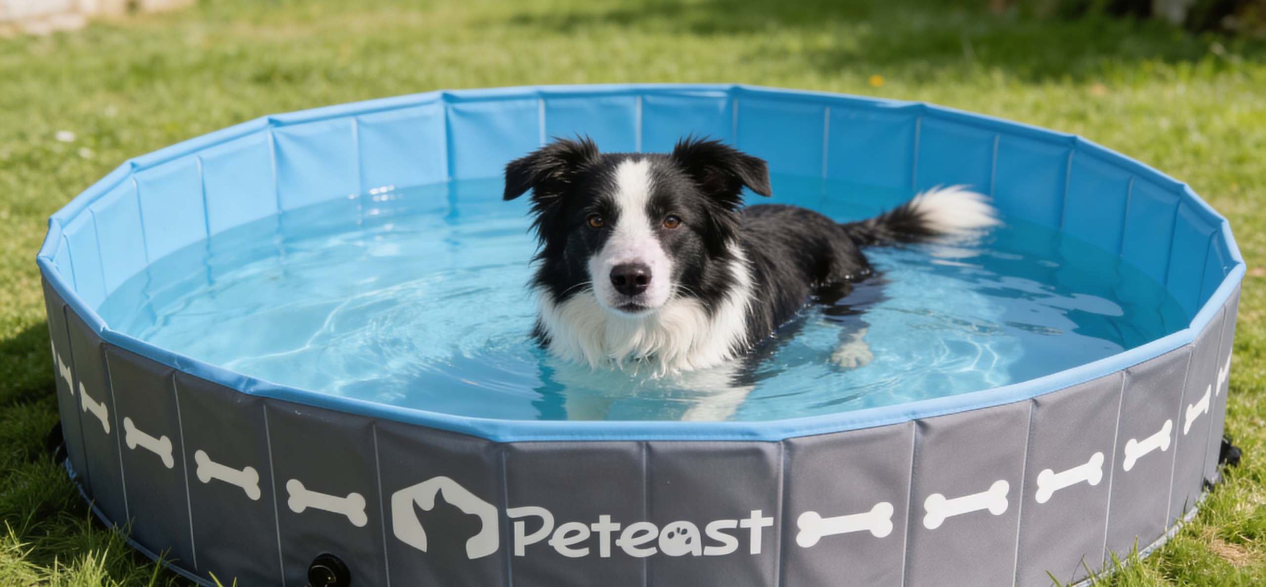 Bazén Pro Psa 160x30 CM Barva Šedomodrá Rozpěrná Pevná Na Horko