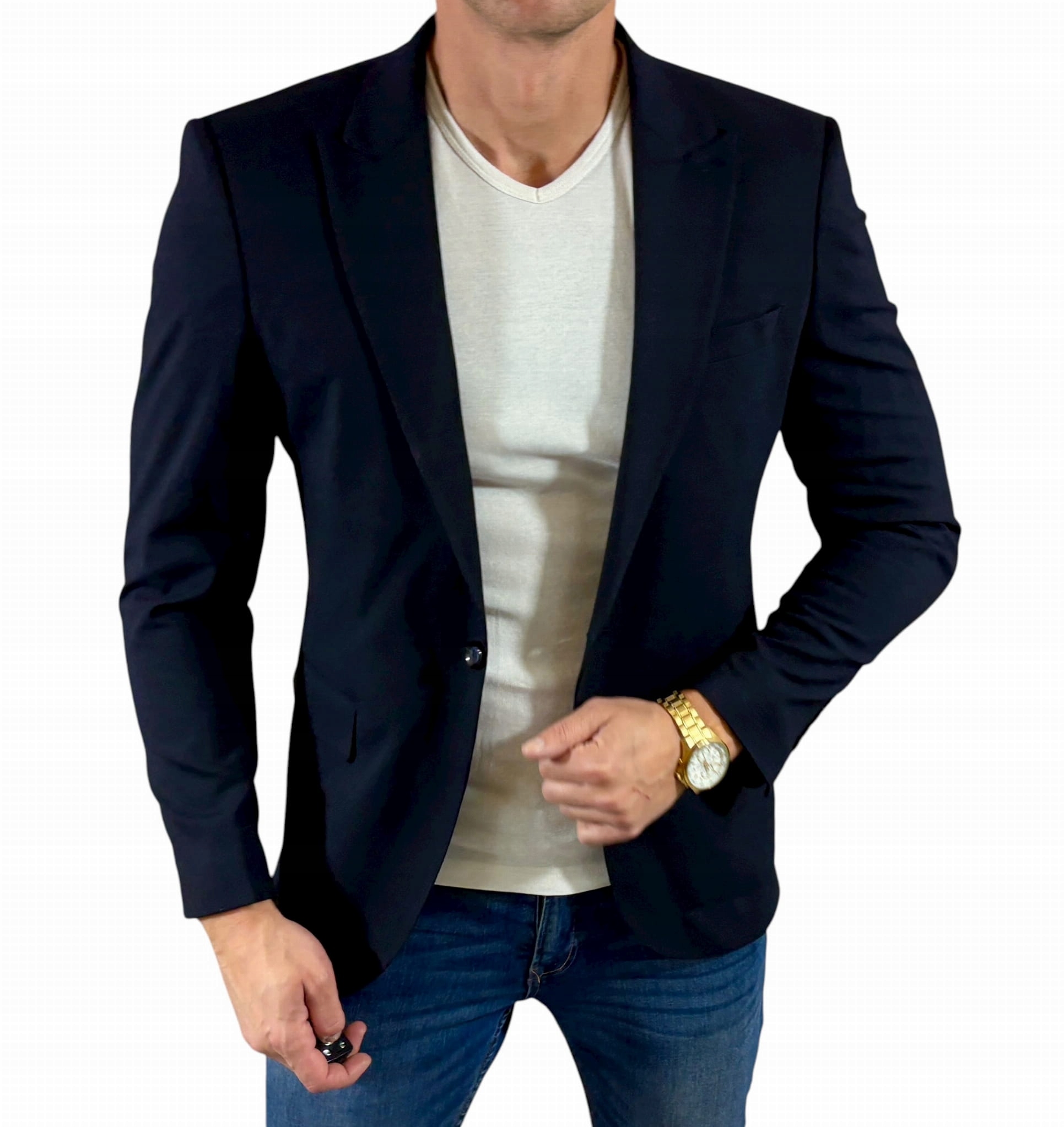 Sako jednořadé, vypasované, hladké, tmavě námořnická modrá, DJM24 52