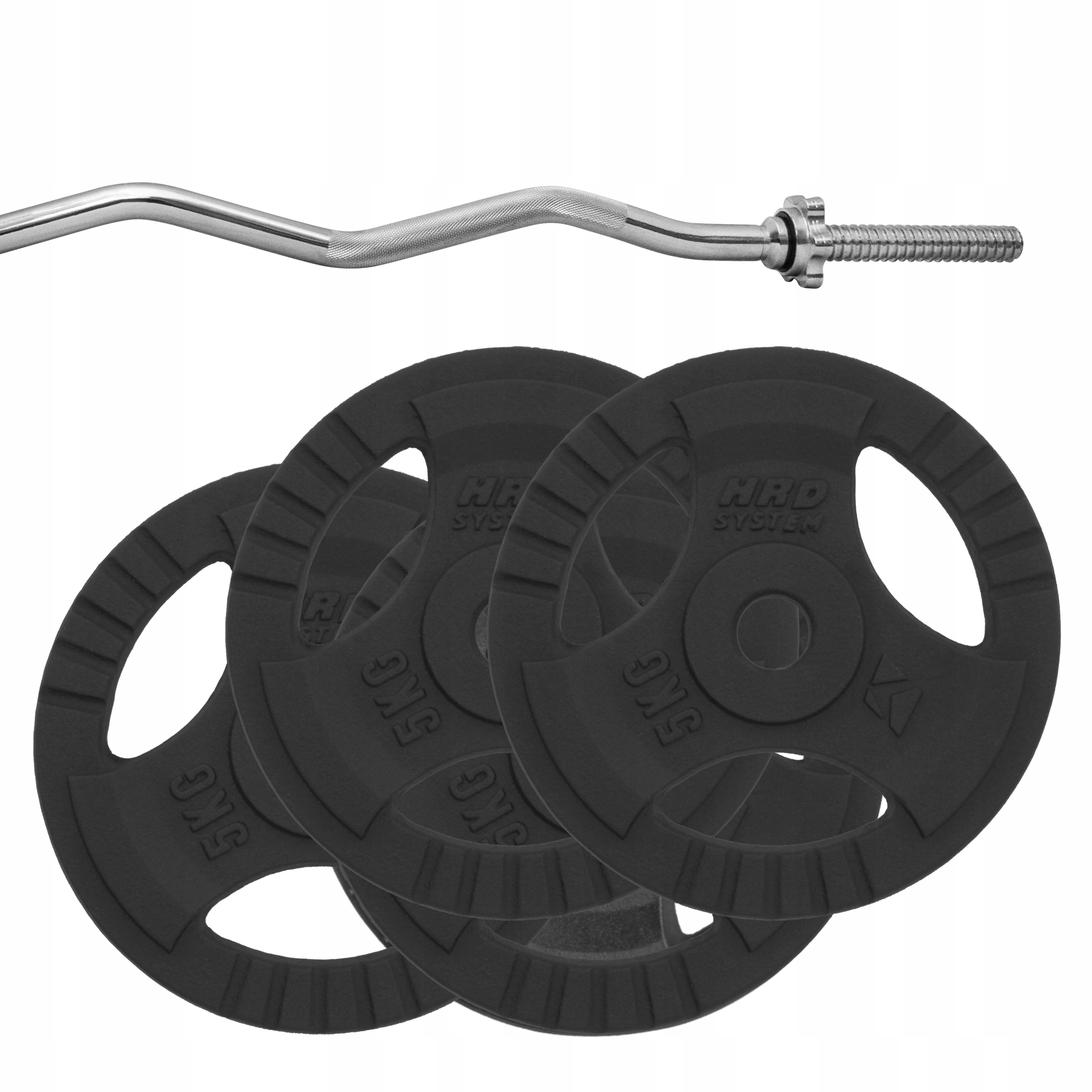 

Zestaw 20 kg obciążenie żeliwne 29mm + Gryf łamany
