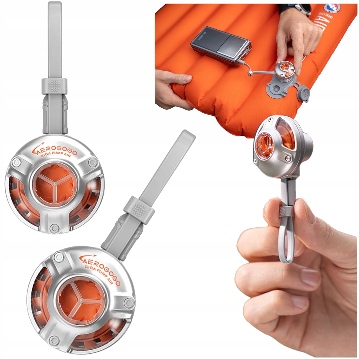 Pompka Aerogogo Mała do powerbanku telefonu podróżna kompaktowa Usb-c