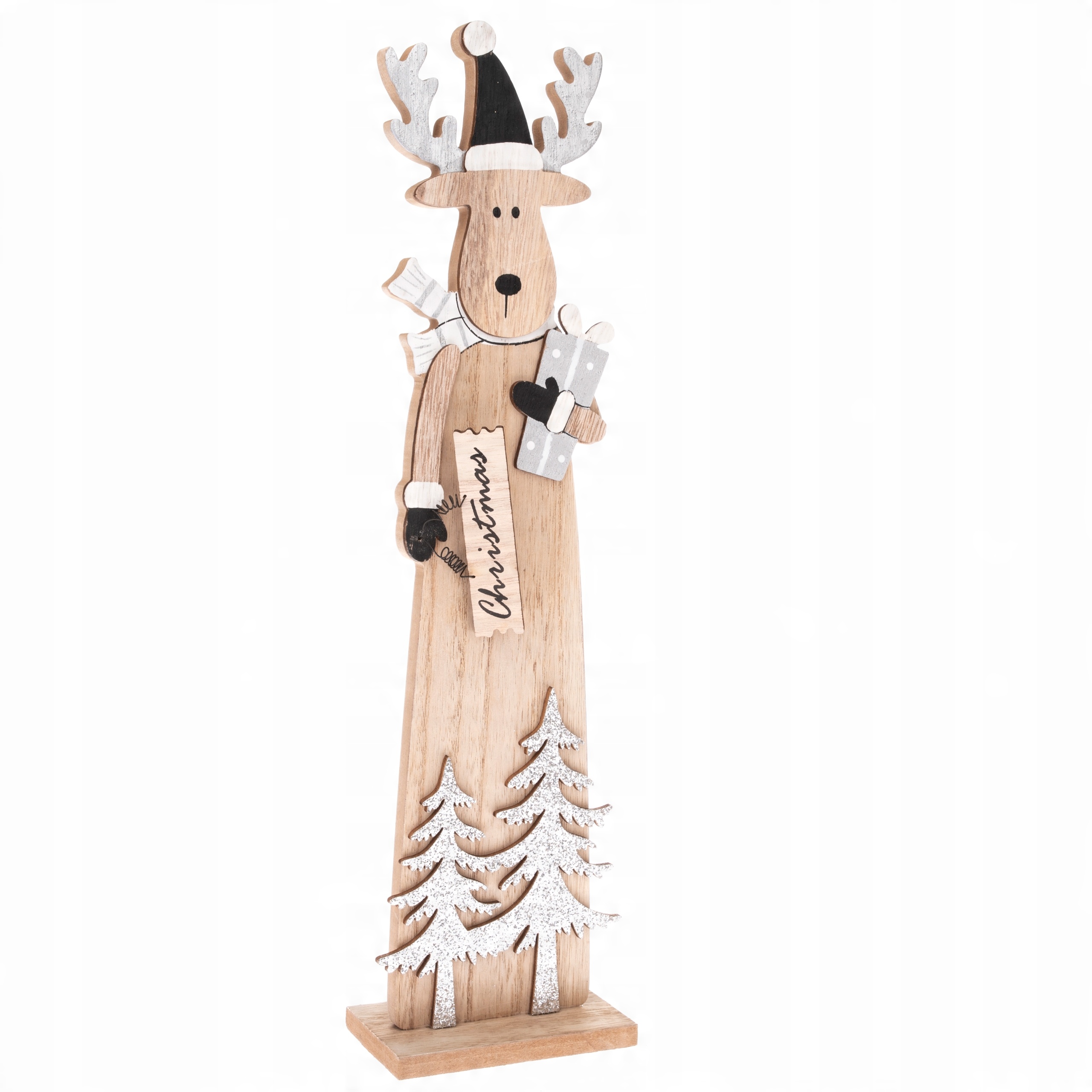 

Drewniana, naturalna figurka renifer 39cm