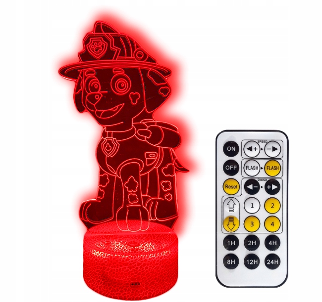 

Psi Patrol Marshall Lampka Nocna 3D Led Pilot