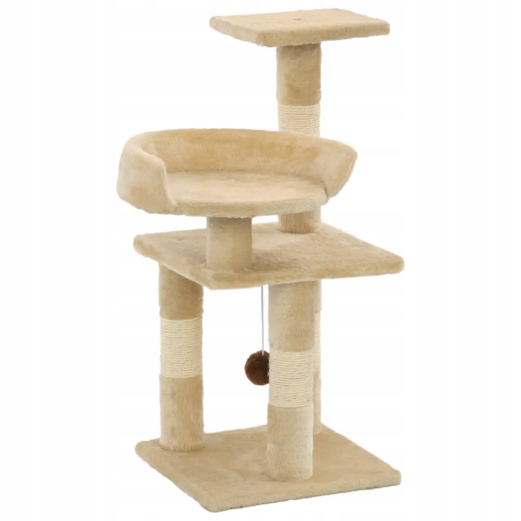 Levně Petrashop Škrabadlo pro kočky se sisalovými sloupky 65 cm béžové Béžová 17